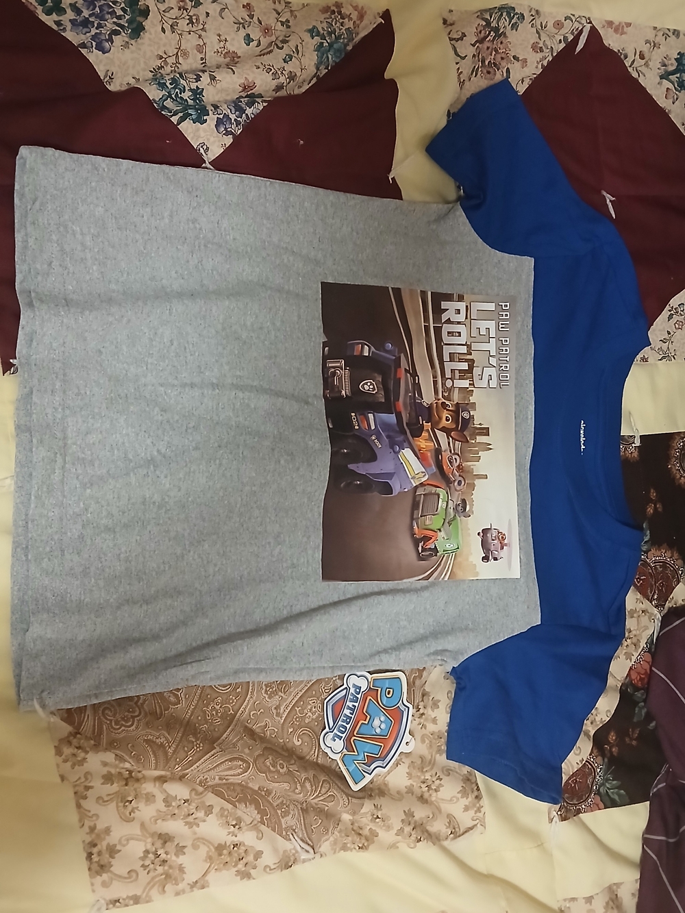 Paw Patrol Grey and Blue 'Let's Roll' Graphic Tee